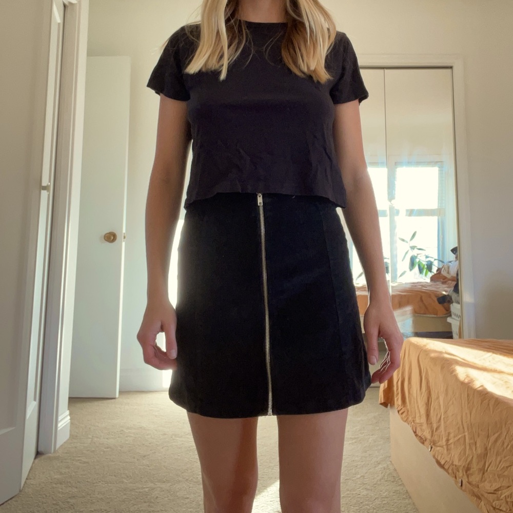 Brandy Melville Black Corduroy Skirt